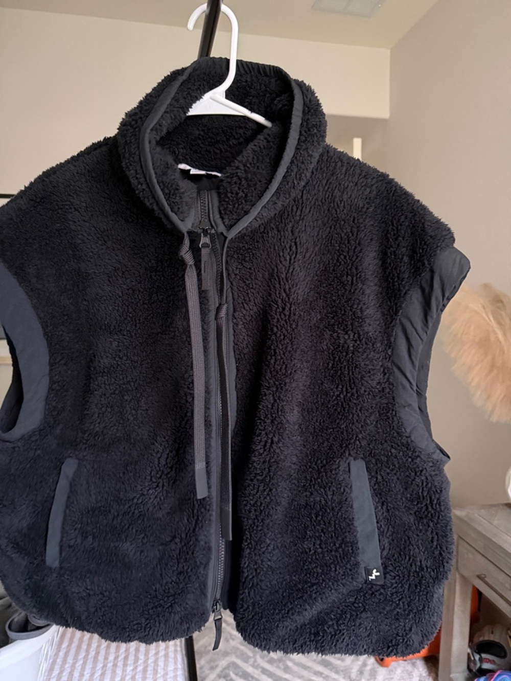 JOYLAB - Black Sherpa Zip Vest-XL